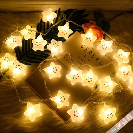 Cute Decorative USB Battery Box LED Smiley Star String Lights's discount tags