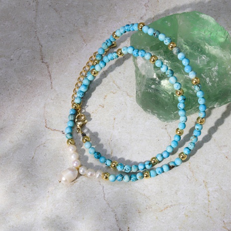 Mode Geometrisch Kupfer Halskette Perlen Überzug Perle Kupfer Halsketten 1 Stück's discount tags