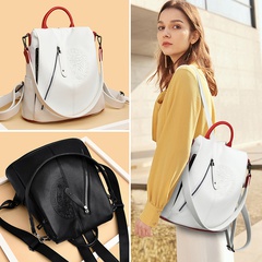 Fashion Solid Color Zipper Fashion Backpack