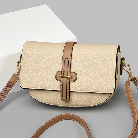 Fashion Color Block Semicircle Zipper Saddle Bag's discount tags