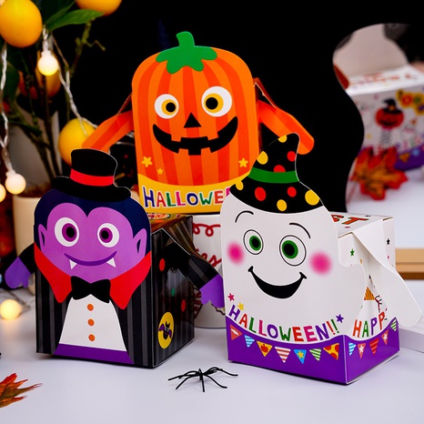 Bolsa de embalaje de cartón de Snack de alimentos fantasma de calabaza de Halloween's discount tags