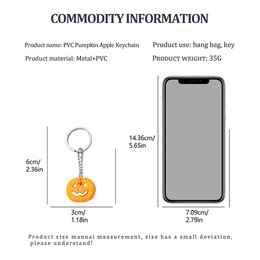 Pumpkin Apple PVC Metal Epoxy Bag Pendant Keychain 5 Piecespicture7