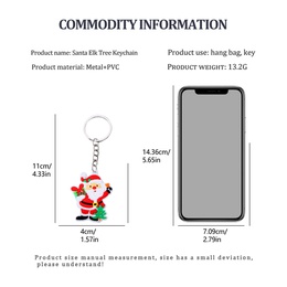 Cute Santa Claus PVC Metal Epoxy Bag Pendant Keychain 2 Piecespicture8