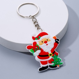 Cute Santa Claus PVC Metal Epoxy Bag Pendant Keychain 2 Piecespicture7