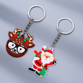 Cute Santa Claus PVC Metal Epoxy Bag Pendant Keychain 2 Piecespicture13