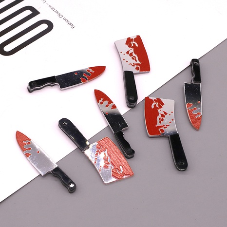 Halloween DIY resina acrílico fruta cuchillo pendientes Accesorios's discount tags