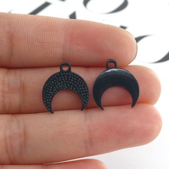 New Punk Black Moon Earrings Bracelet Small Pendant DIY Alloy Jewelry Accessories