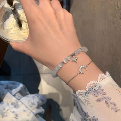 Mode Star Lune Alliage Perlé Opale Bracelets
