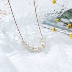 Simple Style Geometric Artificial Pearl Alloy Plating Necklace 1 Piece