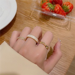 Simple Style Geometric Alloy Plating Open Ring 1 Set