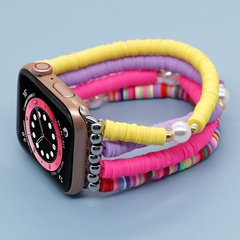 Bonita banda de reloj bohemia de arcilla polimérica aplicable Apple Watch