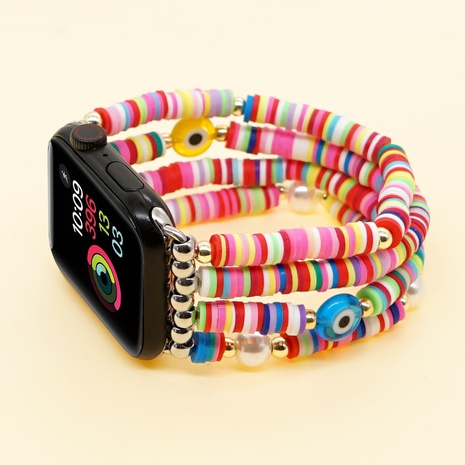 Nueva llegada colorido polímero arcilla Ojo del diablo correa de reloj aplicable a Apple Watch's discount tags