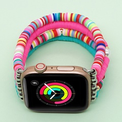 Banda de reloj Bohemia arcoíris arcilla polimérica aplicable para Apple Watch