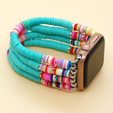 New Arrival Bohemian Style Polymer Clay Lake Blue Watch Band Applicable Applewatch's discount tags