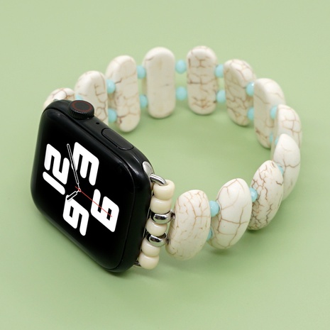 Correa de cristal azul turquesa blanca de estilo bohemio para Apple Watch's discount tags
