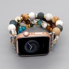 Correa de reloj turquesa estilo bohemio aplicable para mujer Apple Watch