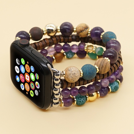 Ethnic Style Wood bead Amethyst Applicable for  AppleWatch Strap's discount tags