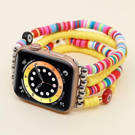 Bohemian Rainbow Yellow Polymer Clay Applewatch Strap's discount tags