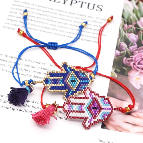Simple Style Devil'S Eye Palm Beaded rope Handmade Tassel Bracelets's discount tags