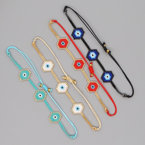 Retro Geometric Devil'S Eye Beaded rope Knitting Bracelets's discount tags