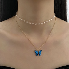 Simple Style Butterfly Alloy Plating Necklace 1 Set