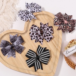 Fashion Plaid Bow Knot Leopard Cloth Hair Clip 1 Piecepicture11