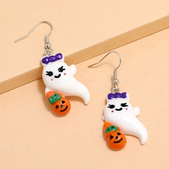 Halloween Funny Pumpkin Ghost Resin Party Ear hook