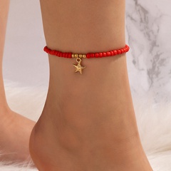 Simple Style Geometric Star Alloy Plastic Resin Beaded Anklet