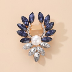 New Fashion Color Flower Brooch Geometric Inlaid Pearl Clothes Accessories