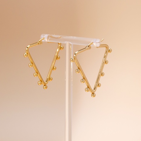 Estilo Simple Triángulo Cobre Aretes Chapado En Oro Pendientes de cobre 1 Par's discount tags
