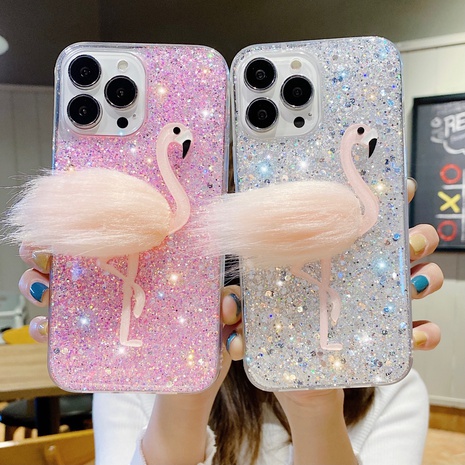 Fashion Flamingo Sparkly Sequin Silica Gel  iPhone Phone Cases's discount tags
