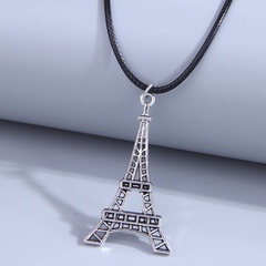 Retro Eiffel Tower Alloy Hollow Out Pendant Necklace 1 Piece