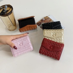 Fashion Solid Color Square Magnetic Buckle Card Holder