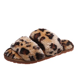 WomenS Casual Leopard Round Toe Plush Slipperspicture10