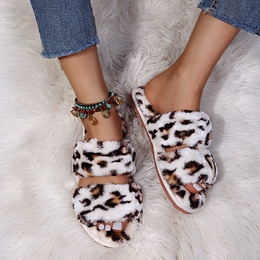 WomenS Casual Leopard Round Toe Plush Slipperspicture11