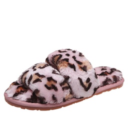 WomenS Casual Leopard Round Toe Plush Slipperspicture107