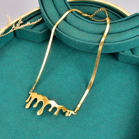 Mode Irregulär Titan Stahl Halskette Mit Anhänger Vergoldet Edelstahl Halsketten's discount tags