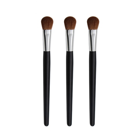 Einfacher Stil Glänzend Schwarz Künstliche Faser Metall Holzgriff Makeup Bürsten 1 Stück's discount tags
