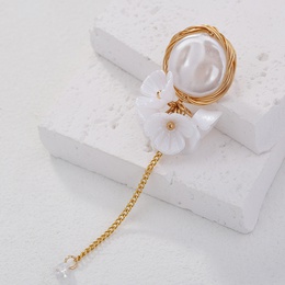 Fashion Tassel Flower Imitation Pearl Alloy Inlay Resin Earrings 1 Pairpicture10