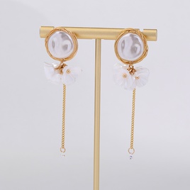 Fashion Tassel Flower Imitation Pearl Alloy Inlay Resin Earrings 1 Pairpicture16