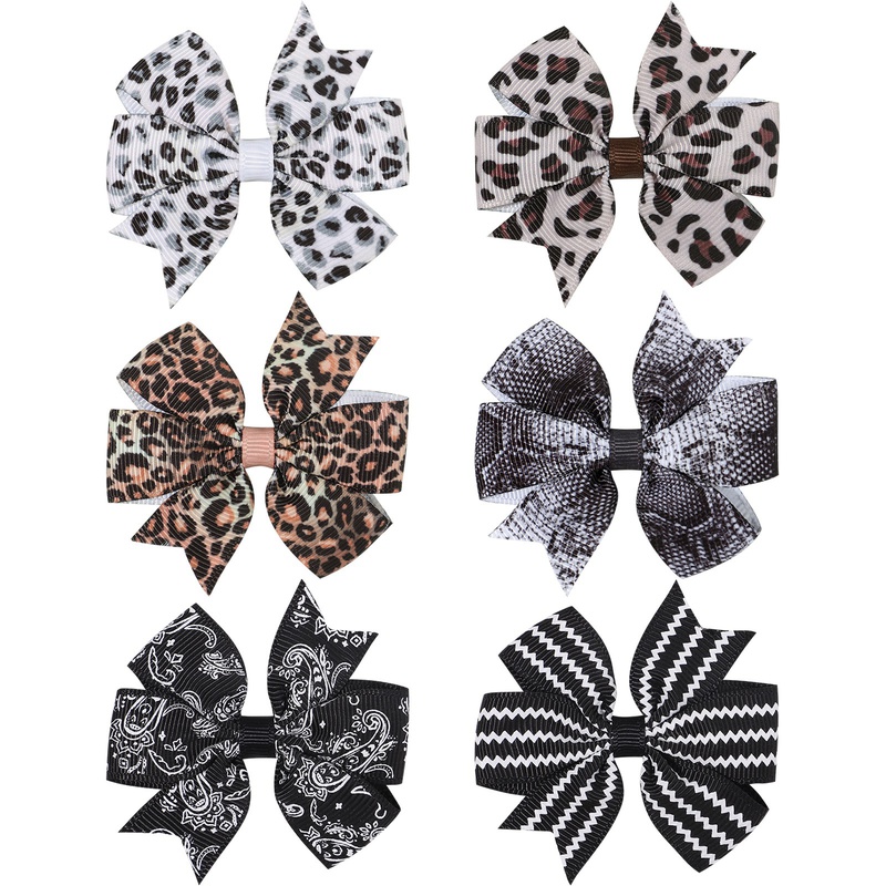 Fashion Plaid Bow Knot Leopard Cloth Hair Clip 1 Piece