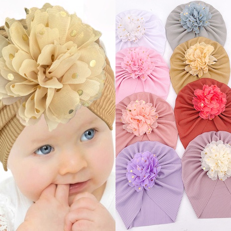 Girl'S Fashion Solid Color Crimping Baby Hat's discount tags