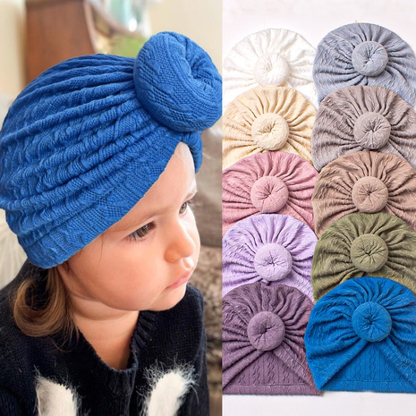 Children Unisex Fashion Solid Color Crimping Baby Hat's discount tags