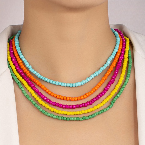 Einfacher Stil Einfarbig Legierung Perlen Halsband's discount tags