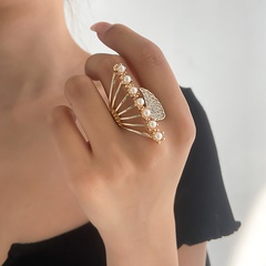 Fashion Wings Alloy Inlay Artificial Pearls Rhinestone Rings