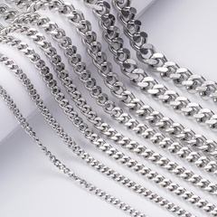 Edelstahl Halskette Cuban Link Kette Multi-Seitige Schleifen 2 Mt/paket