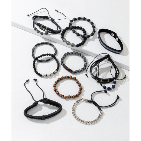Rétro Couleur Unie Faux Cuir Perlé Bracelets's discount tags