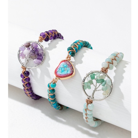 Fashion Tree Metal Natural Stone Bracelets's discount tags