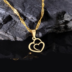 Romantic Heart Shape Stainless Steel Pendant Necklace Plating No Inlaid Stainless Steel Necklaces 1 Piece