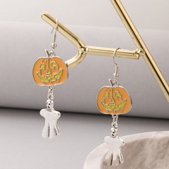 Funny Pumpkin Ghost Alloy Enamel Drop Earrings